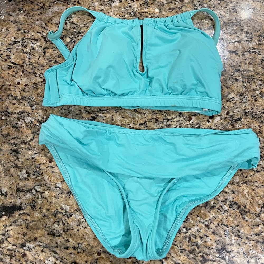 La Blanca women’s 2 piece swimsuit teal size 6